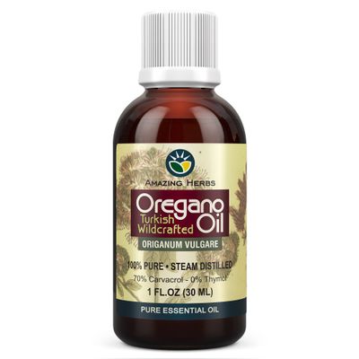 Amazing Herbs Pure Oregano Essential Oil - 100% Pure Oregeno Oil, Improves Cardiovascular Health and Promotes Gastrointestinal and Respiratory Health - 1 Fl Oz