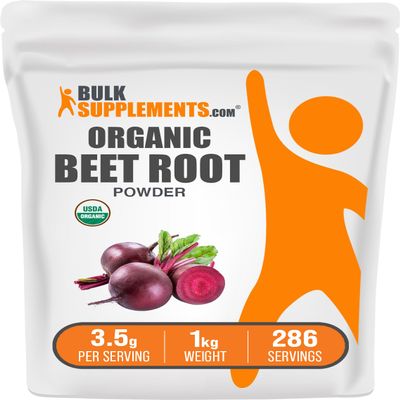BulkSupplements.com Organic Beet Root Powder - Superfood Supplement, Beet Root Supplements - Vegan & Gluten Free, 3.5g per Serving, 1kg (Pack of 5) (11 lbs)