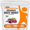 BulkSupplements.com Organic Beet Root Powder - Superfood Supplement, Beet Root Supplements - Vegan & Gluten Free, 3.5g per Serving, 500g (1.1 lbs) (Pack of 1) view 1