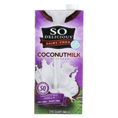 So Delicious Organic Unsweetened Vanilla Coconut Milk, 32 Fluid Ounce - 12 per case