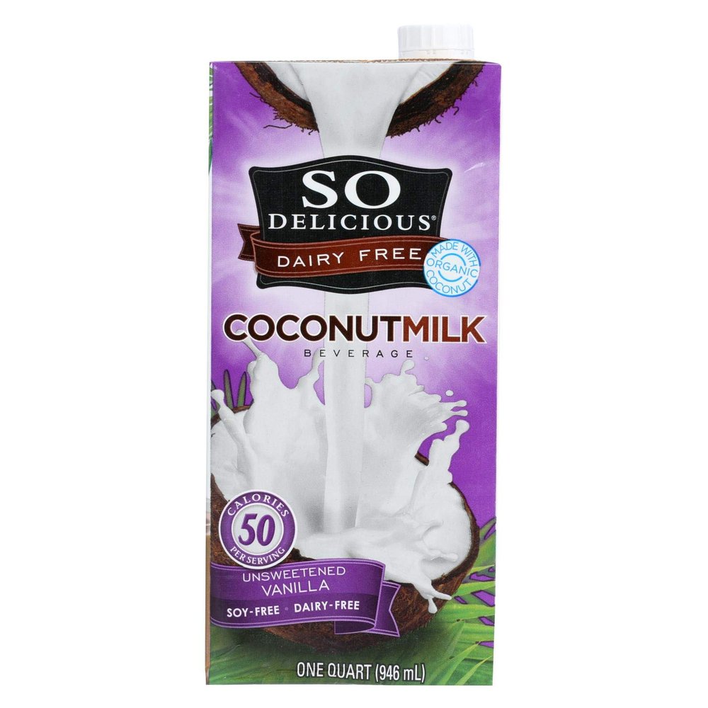 So Delicious Organic Unsweetened Vanilla Coconut Milk, 32 Fluid Ounce - 12 per case