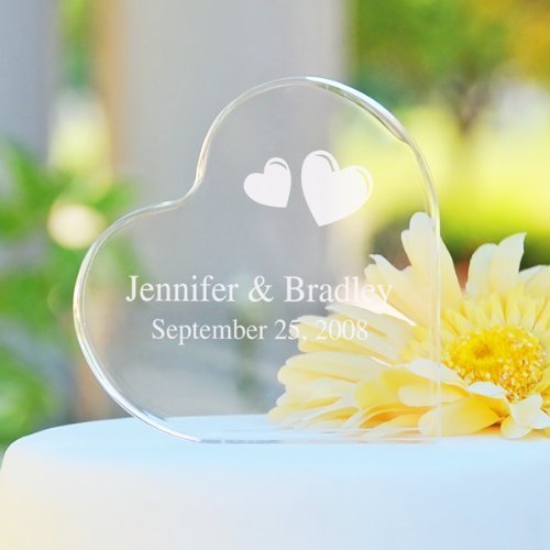 Acrylic Heart Cake Topper By Wedding Collectibles