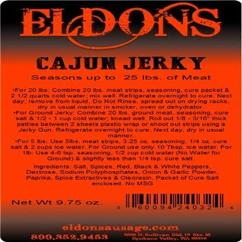Cajun Jerky Seasoning and Spices with Cure Seasons 20 Pounds #4032