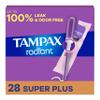 Tampax Radiant Tampons with LeakGuard Braid, Super Plus Absorbency, Unscented, 28 Count x 3 Pack (84 Count Total) view 1