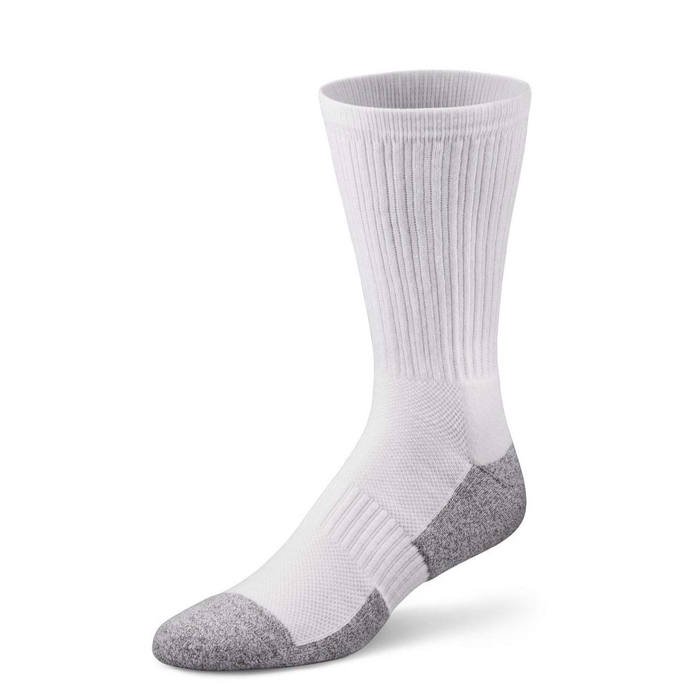 Dr. Comfort Crew Diabetic Socks, White, Medium