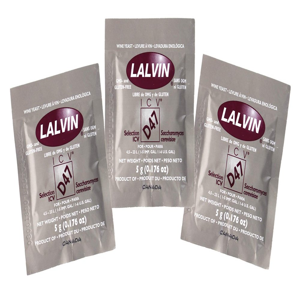 Lalvin ICV D-47 Wine Yeast, 5 grams - 3-Pack