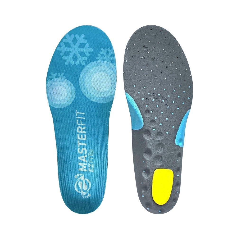 MASTERFIT EZFit QF Ski Boot Insoles for Men & Women, Trim-to-Fit Ski & Snowboard Boot Inserts with Arch Support, Volume Reducer Fit & Performance Control Insoles for Winter Boots, Regular/X-Large