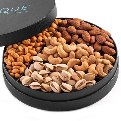 Cirque Gift Co. Gourmet Nut Gift Tray 8" Freshly Roasted Assorted Nuts for Mothers Day, Fathers Day, Holiday, Corporate Gifting, Thanksgiving Gift, Hostess Gift, Valentines Day, His Or Her Birthday