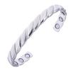 Earth Therapy Original Copper Magnetic Cuff Bracelet for Men & Women  Silver Braided Style  Adjustable - Ultra Strength view 1