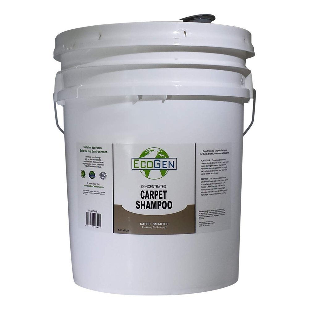EcoGen Carpet Shampoo; Concentrated Formula, Deep Cleaning, Unscented, Non Toxic, Safe For Skin, Safe For Pets, Removes Stains And Odors, 5 Gallon Bucket