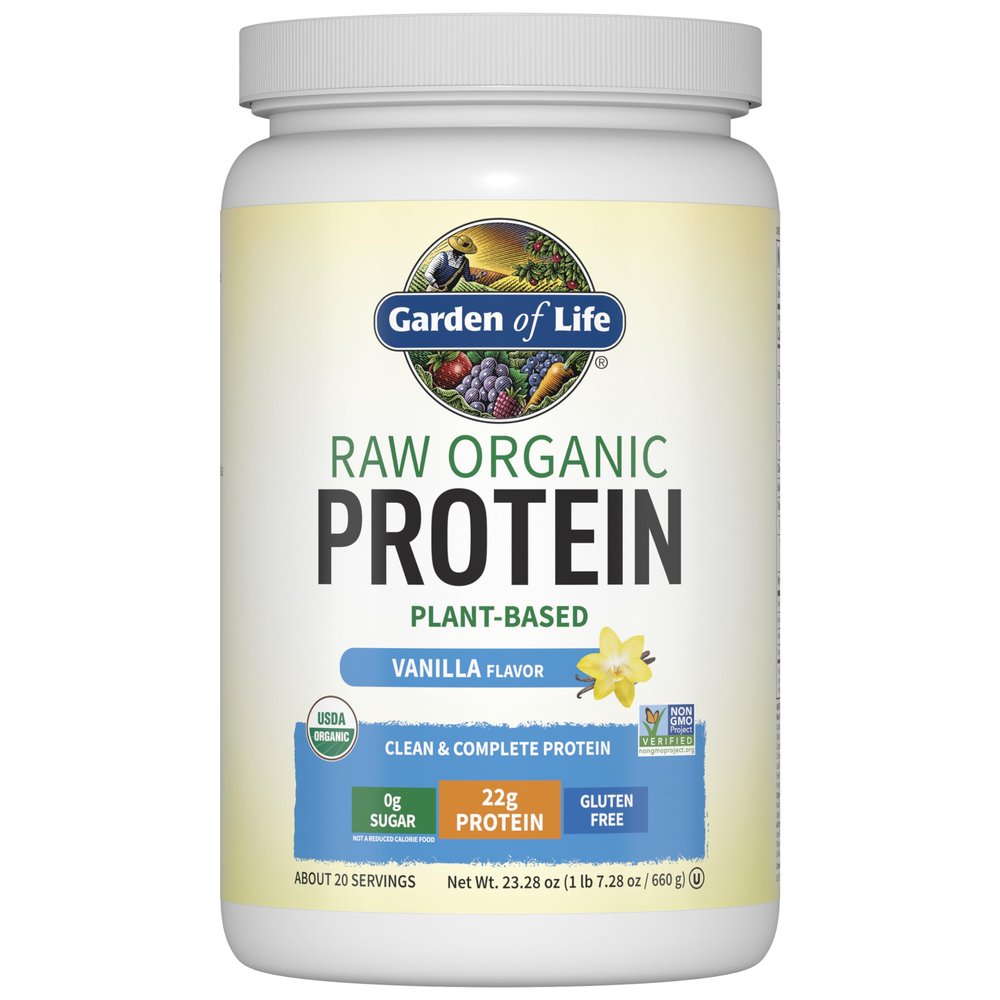 Garden of Life Protein Powder, Vegan Protein Powder, BCAA, Probiotics & Digestive Enzymes, Gluten & Lactose Free, Vanilla, 1.5 LB