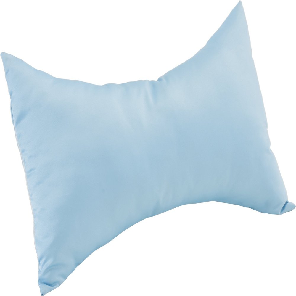 NOVA Medical Products NOVA Curve Neck Pillow, Butterfly Shaped Head & Neck Pillow, Travel Pillow with Removable Light Blue Satin Cover