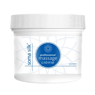 Soma Silk Professional Massage Cream, 4 oz - Smooth & Silky Massage Creme for Massage Therapy - Calendula & Jojoba Oils - Long Lasting Glide - Washes Clean from Linens - Spa & Therapist Supplies