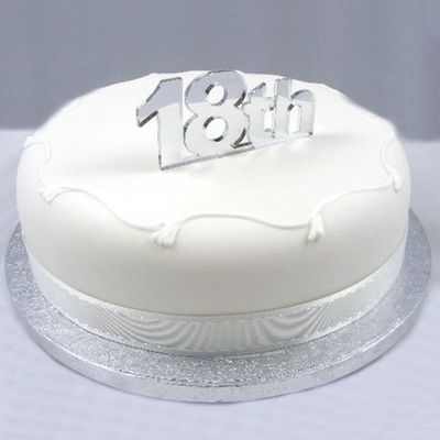 Super Cool Creations 18th Cake Topper Silver Acrylic Mirror - Large