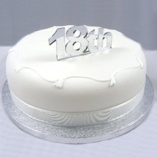 Super Cool Creations 18th Cake Topper Silver Acrylic Mirror - Large