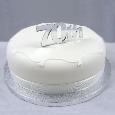 Super Cool Creations 70th Cake Topper Silver Acrylic Mirror - Large