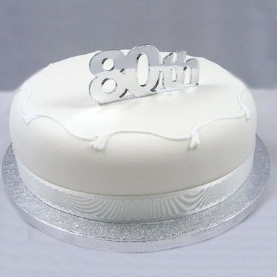 Super Cool Creations 80th Cake Topper Silver Acrylic Mirror - Large