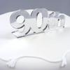 Super Cool Creations 90th Cake Topper Silver Acrylic Mirror - Large view 2