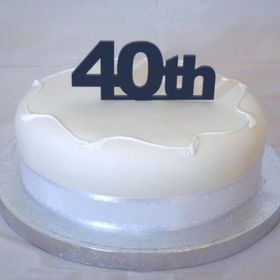 Super Cool Creations 40th Cake Topper Black Solid Acrylic - Large