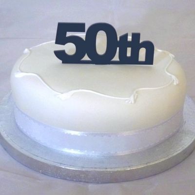 Super Cool Creations 50th Cake Topper Black Solid Acrylic - Large