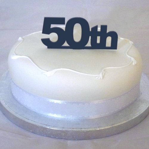 Super Cool Creations 50th Cake Topper Black Solid Acrylic - Large