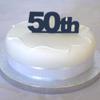 Super Cool Creations 50th Cake Topper Black Solid Acrylic - Large view 1