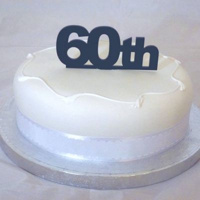 Super Cool Creations 60th Cake Topper Black Solid Acrylic - Large