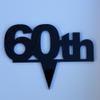 Super Cool Creations 60th Cake Topper Black Solid Acrylic - Large view 3