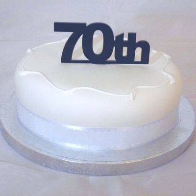 Super Cool Creations 70th Cake Topper Black Solid Acrylic - Large
