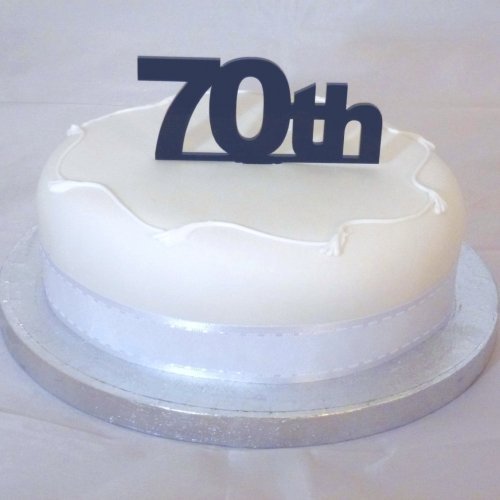 Super Cool Creations 70th Cake Topper Black Solid Acrylic - Large