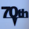 Super Cool Creations 70th Cake Topper Black Solid Acrylic - Large view 3