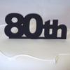 Super Cool Creations 80th Cake Topper Black Solid Acrylic - Large view 2