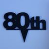 Super Cool Creations 80th Cake Topper Black Solid Acrylic - Large view 3