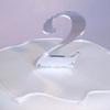 Set of 13 Silver Acrylic Mirror Cake Topper Numbers Script - 10cm /5cm Spike view 3