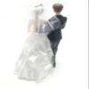 10" Bride and Groom Statue with Fabric Dress and Veil view 3