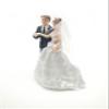 10" Bride and Groom Statue with Fabric Dress and Veil view 4