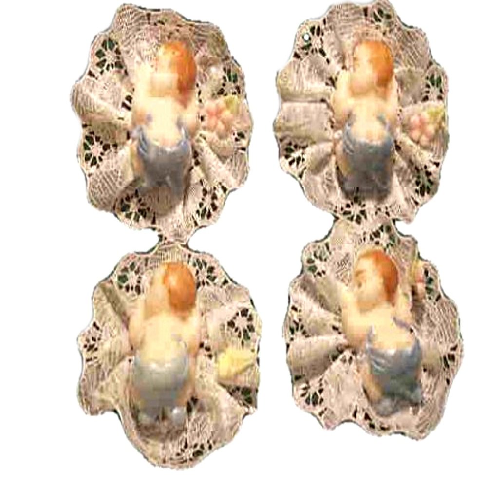 11 Sleeping Boys Cold Porcelain Trinket Cake Decoration Capia Favor with Lace