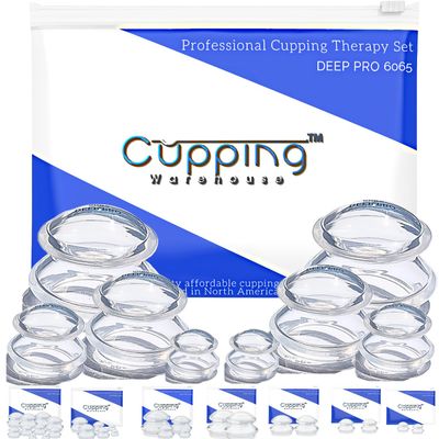 Cupping Warehouse Advanced (Hard) Supreme 8 DEEP PRO 6065 Professional Cupping Therapy Set- Body Myofascial Cupping Set- Harder Silicone Cupping Set-, Cupping Set Massage Therapy Cups