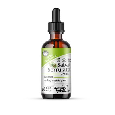 Heavenly Herbals, Inc. Sabal Serrulata Drops, Supports Healthy Prostate Gland, 2.0 fl. oz - WellnessHerbs Ships from USA - Manufactured