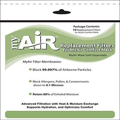 MyAir Comfort Mask Replacement Filters - 20 Each (2 Packs of 10) - Made in USA