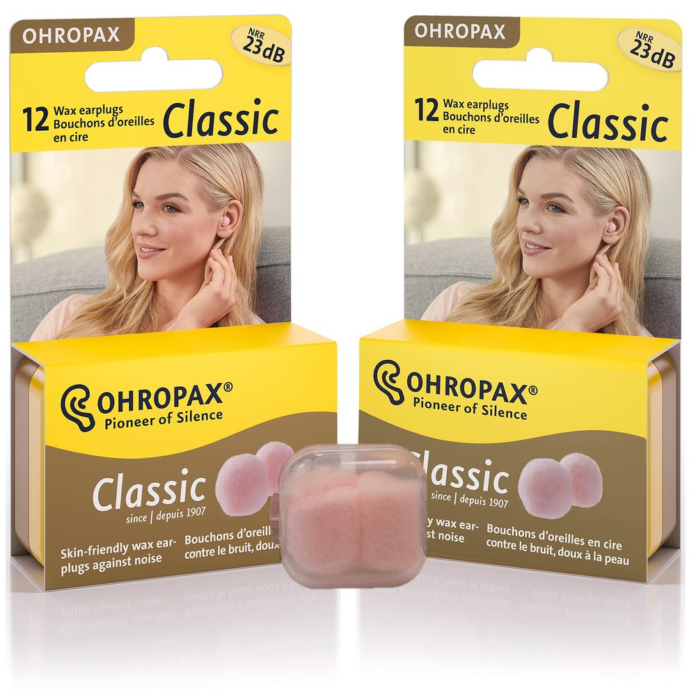 2 Ohropax Wax Earplugs 12 Plugs for a Total of 24 Plugs