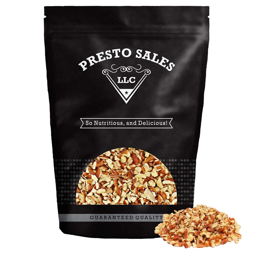 Presto Sales Chopped Pecans 80 Oz | Raw, Unsalted, Natural | Non-GMO, Keto/Paleo, Vegan | Chopped Pecans | Cholesterol Levels, and Reduces Several Heart Problems | Resealable 5 Lbs Bag