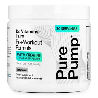Do Vitamins - PurePump Unflavored All-Natural Pre Workout Powder for Men & Women - Clean Preworkout with Creatine, BCAA, Beta Alanine - Best for Energy, Focus & Pump - Vegan, Keto, Paleo 30 Servings