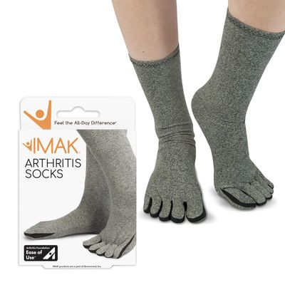 IMAK Brownmed Compression Arthritis Socks - Comfortable Compression Socks for Men & Women - Arthritis & Circulation Support Socks - Large