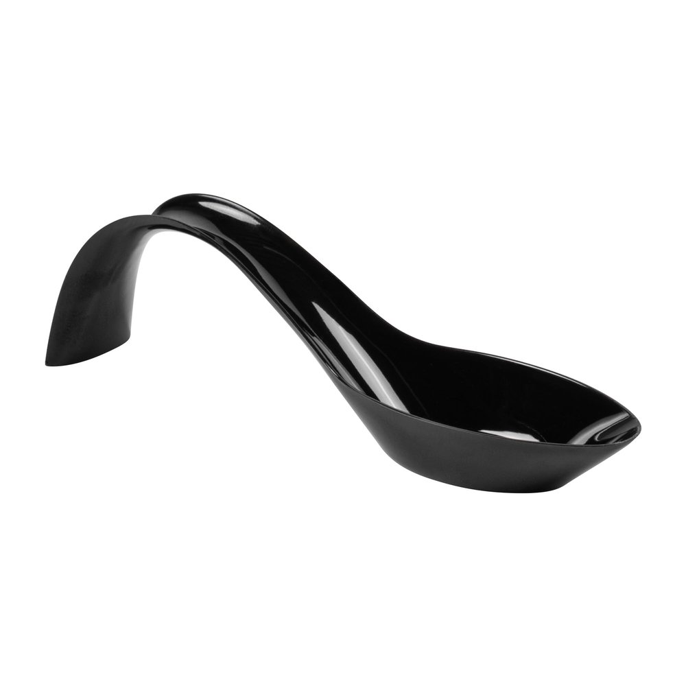 Restaurantware 5 Inch x 1.25 Inch Amuse Bouche Spoons, 100 Stiletto Appetizer Spoons - Disposable, Serve Samples, Starters, Or Snacks, Black Plastic Tasting Spoons, For Weddings or Catering