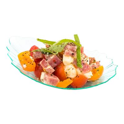 Restaurantware 3.3 x 3.3 Inch Mini Plastic Plates 100 Disposable Plates - Oyster Shell Shaped Mini Seagreen Plastic Tasting Dishes For Appetizers Desserts Or Samples For Parties Events