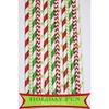 125 Pcs Christmas Green and Red Stripe Dot Chevron Paper Straw Mix view 1