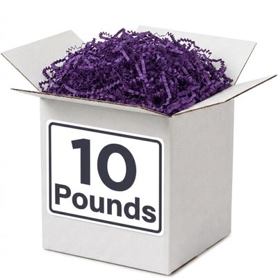 BOX USA 10 lb. Purple Crinkle Paper Packing, Shipping, and Moving Box Filler Shredded Paper for Box Package, Basket Stuffing, Bag, Gift Wrapping, Holidays, Crafts, and Decoration