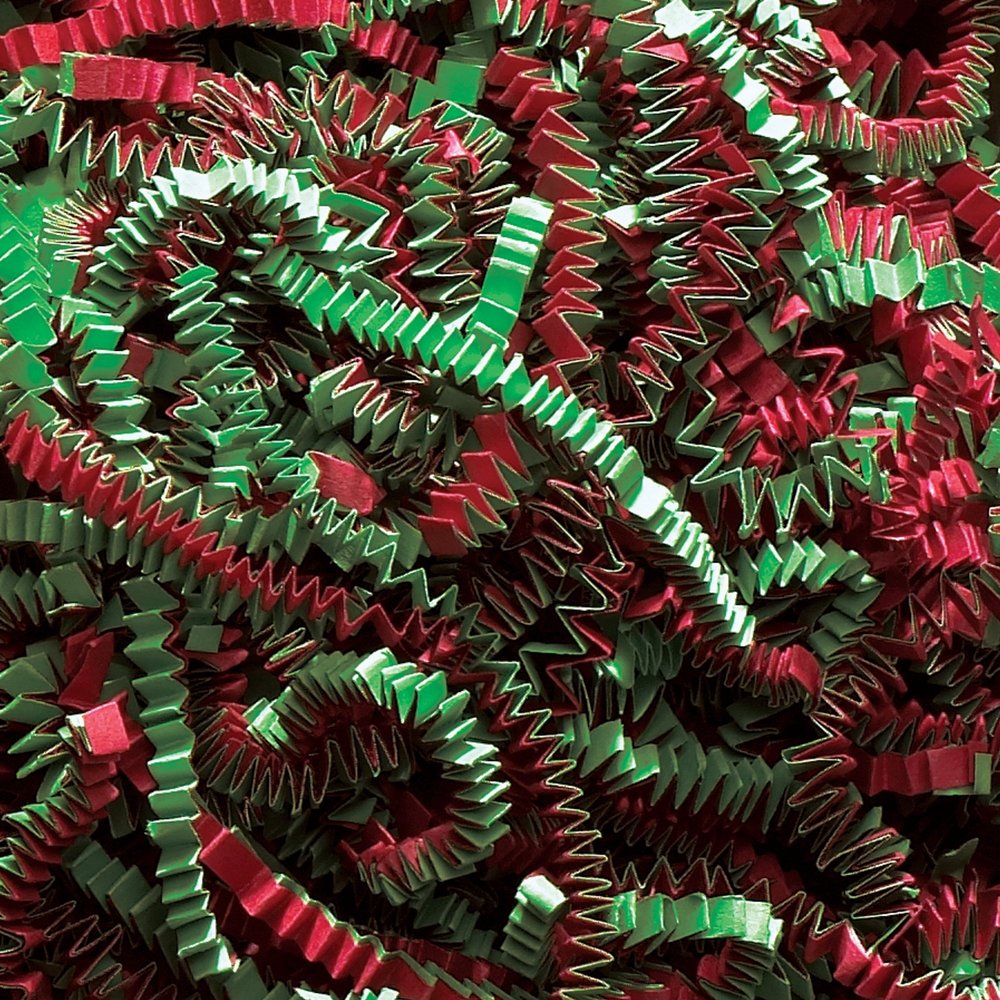 Aviditi Crinkle Cut Paper Shred Filler, Christmas Blend, (1 Case of 10 Lbs.) for Gift Wrapping, Holidays, Craft DIY's, Basket Filling and Decoration
