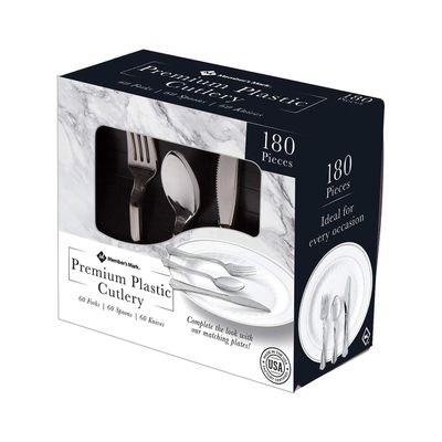 Member's Mark Premium Silver-Look Cutlery Combo (180 ct), 2 Lb
